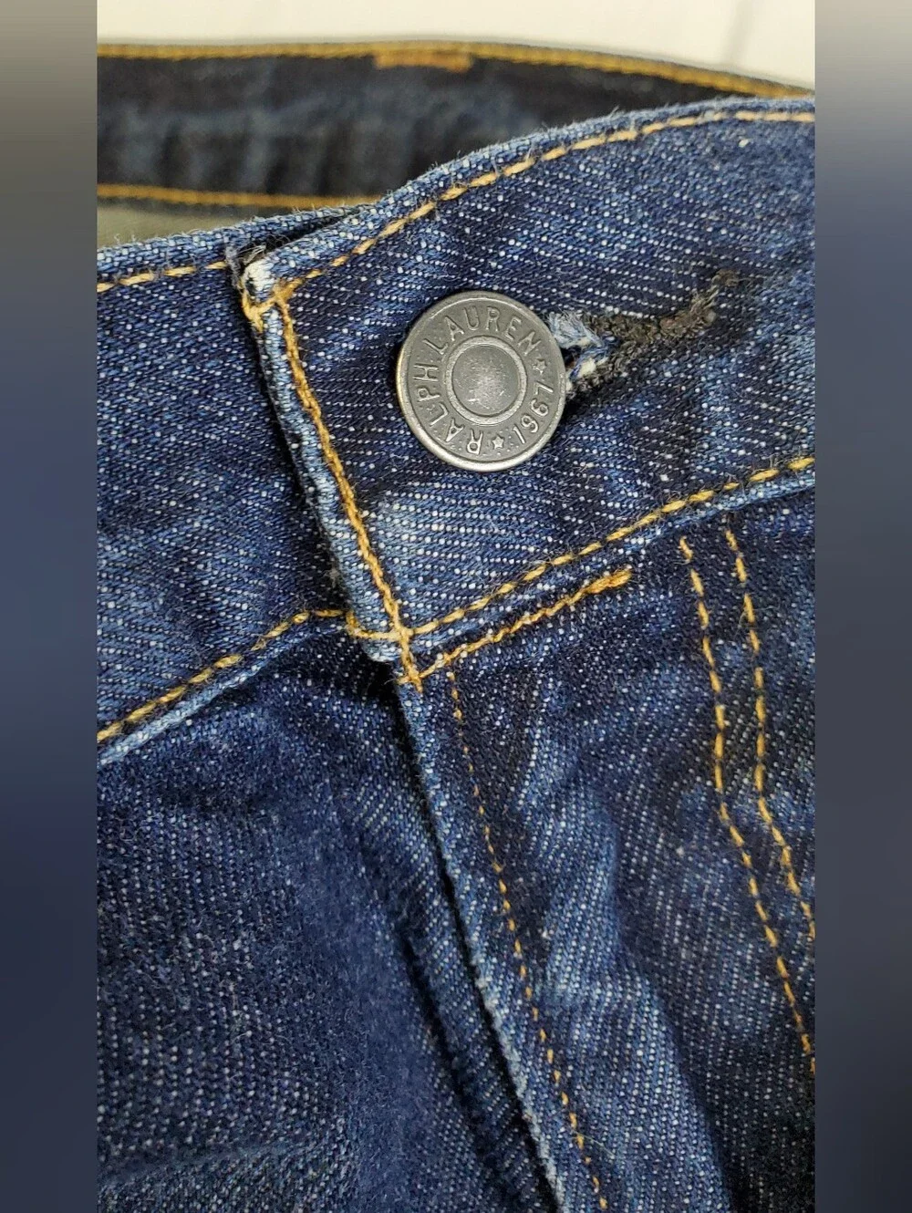 Polo Ralph Lauren Mens Authentic Dungarees Dark Denim Jeans - Size 42 x 32 - EUC